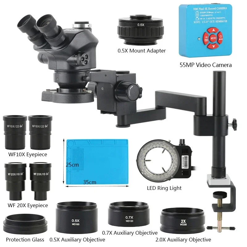 Digital Magnifier Reading - 3,5X-200X Zoom Stereo Trinokular Mikroskop Klemme