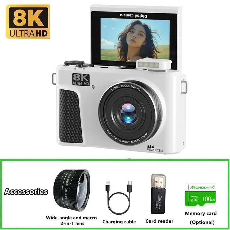 Electronics Home Gadgets - WD300 8K Digitalkamera 88MP Video-Log-Kamera, geeignet