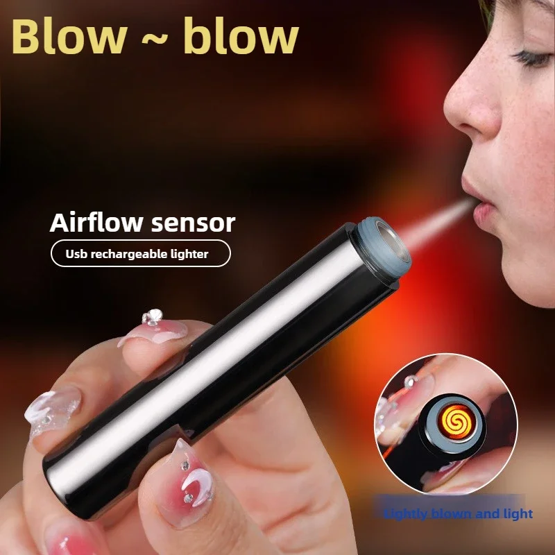 Electronics And Gadgets With A - Kreative Blasen Winddicht Flammenlose Elektronische Feuerzeug