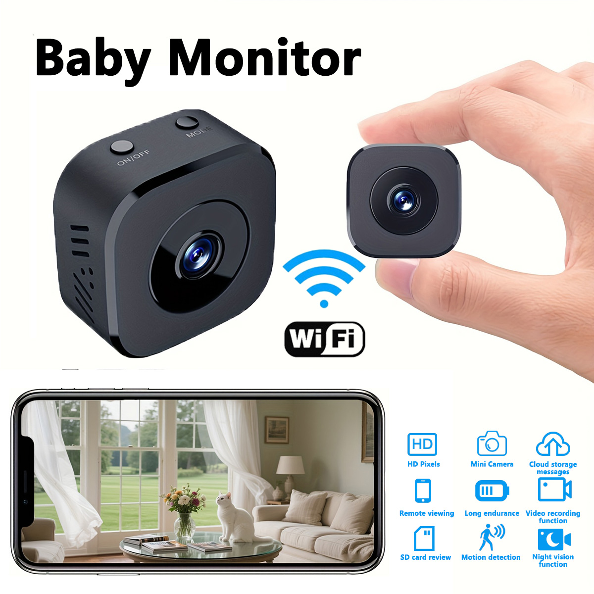 Compact Camera Mirrorless - 1080P HD Mini WiFi Kamera Indoor